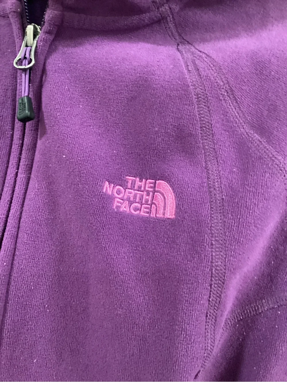 The North Ruched pockets Purple Hooded Fleece Jacket - Picture 2 of 7